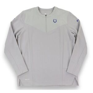 Nike Indianapolis Colts Coachs On Field 1/4 Zip Pullover Jacket Mens Large Gray